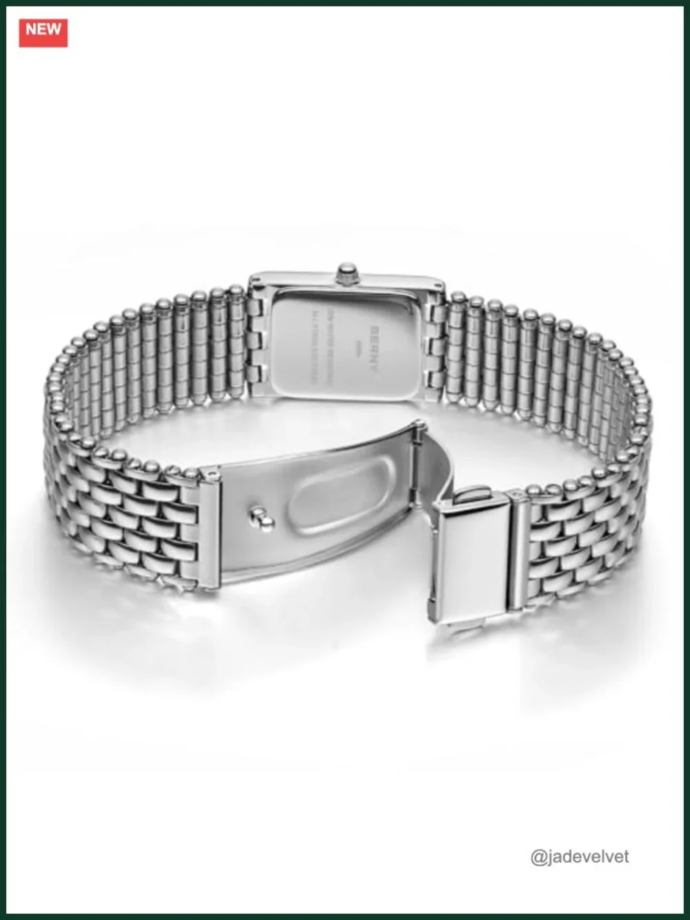 Luxury Silver Watch for Women - Rectangle Stainless Steel Bracelet, Japanese